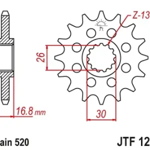 Pinion transmisie fata JT Sprockets JTF1269, 16 dinti Ofertă specială