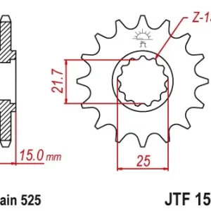 Noutate Pinion transmisie fata JT Sprockets JTF1515, 14 dinti